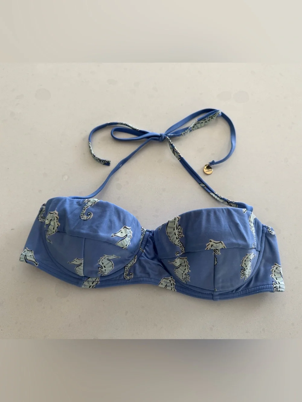 kate spade Light Blue Bikini Top with seahorses small underwire